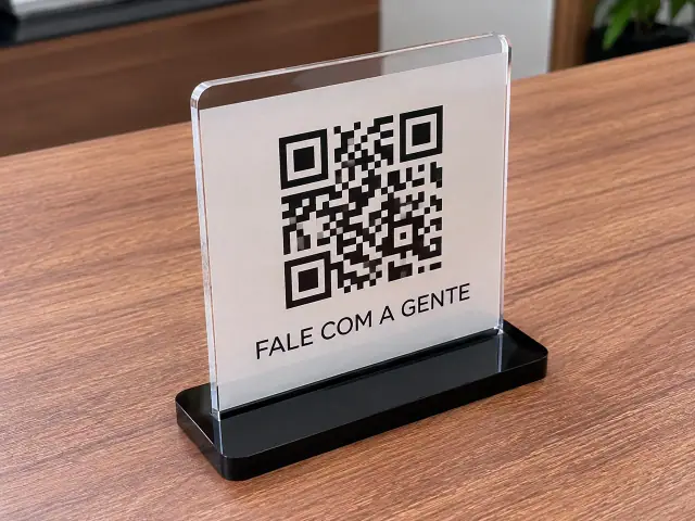 Mockup ilustrativo de displays com qr code
